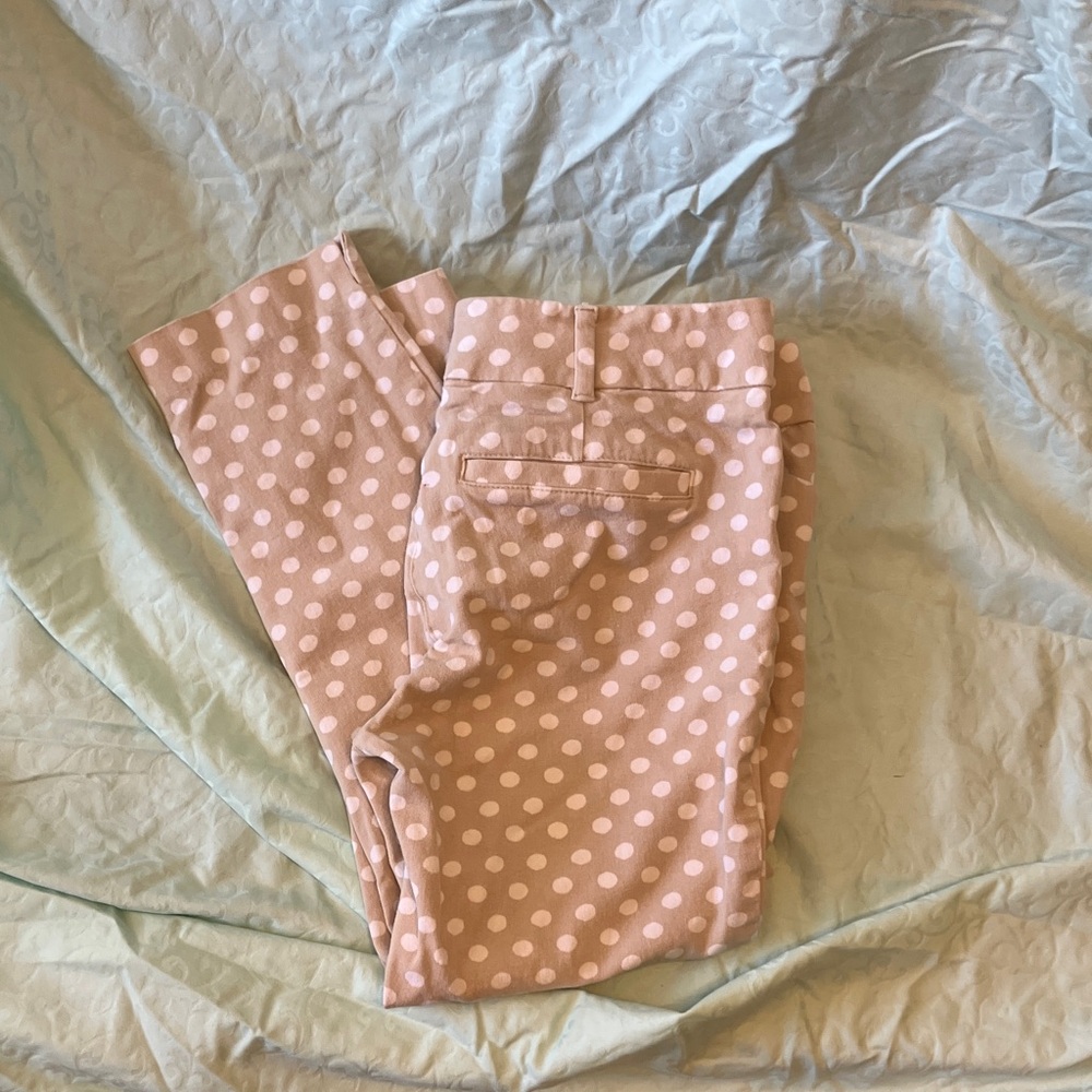 New York & Company Beige Polka Dot Capris